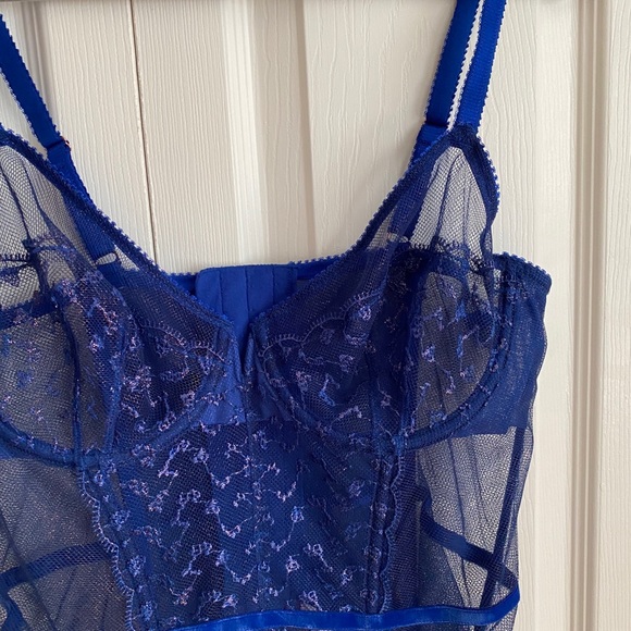 BNWOTSavageXFenty blue corset with sheer panels - Picture 7 of 9
